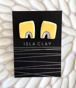 Isla Clay - Handmade Earrings - Abstract Studs